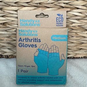 New Handy Solutions Arthritis Gloves Gray Black Size Medium